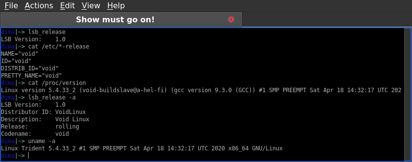how to fnd your Trident Linux version using terminal