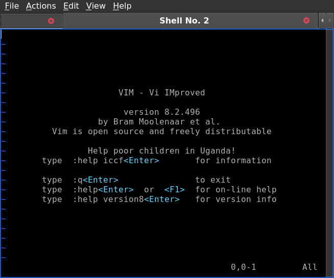 vim version in Trident Linux