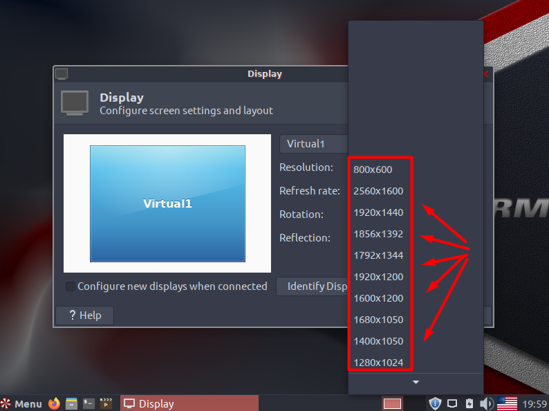 changing display resolution in peppermint linux