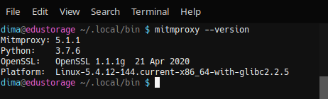 version of mitmproxy in Solus