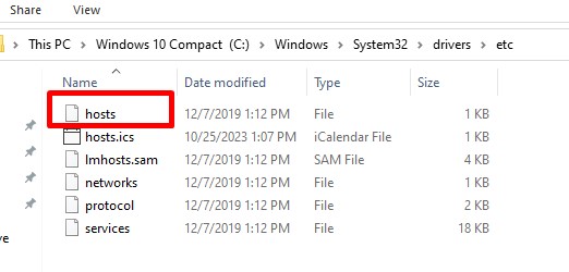 where hosts file in windows located