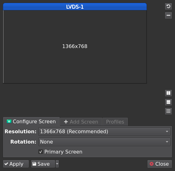 Screen resolution in Triden Linux (Fluxbox window manager)