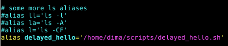 adding alias to bash script in Devuan